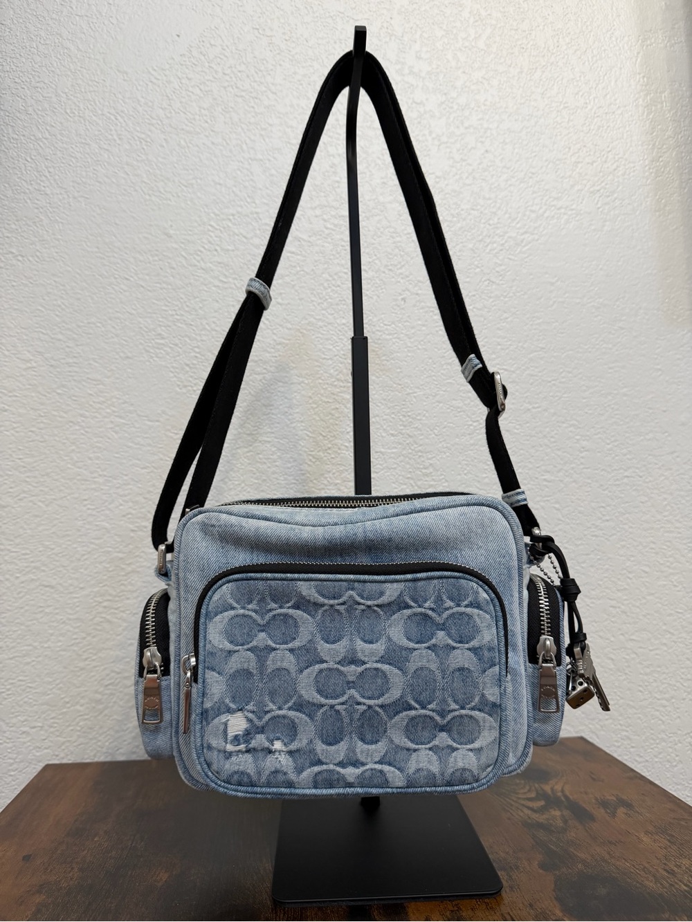 Coach Fletcher Crossbody Bag in Loved Denim